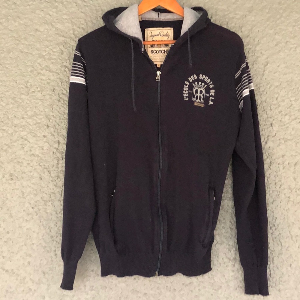 Scotch & Soda zip up knit sweater hoodie